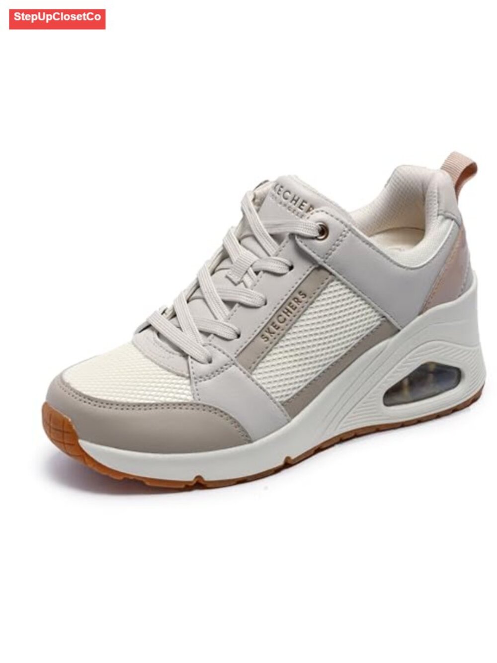 Women's Wedge Sneakers - Memory Foam, Lace-Up, 2-Inch Heel